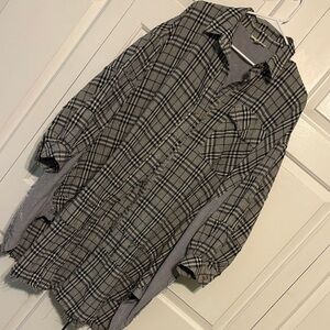 Easel Black and White Striped Shirt